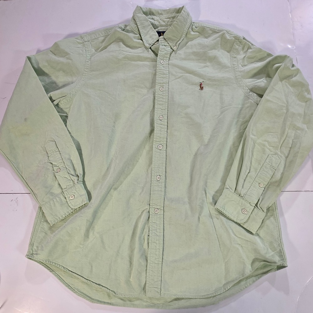 Polo Ralph Lauren Mens XL Oxford Button Down Shirt Sage Green Long Sleeve Pony